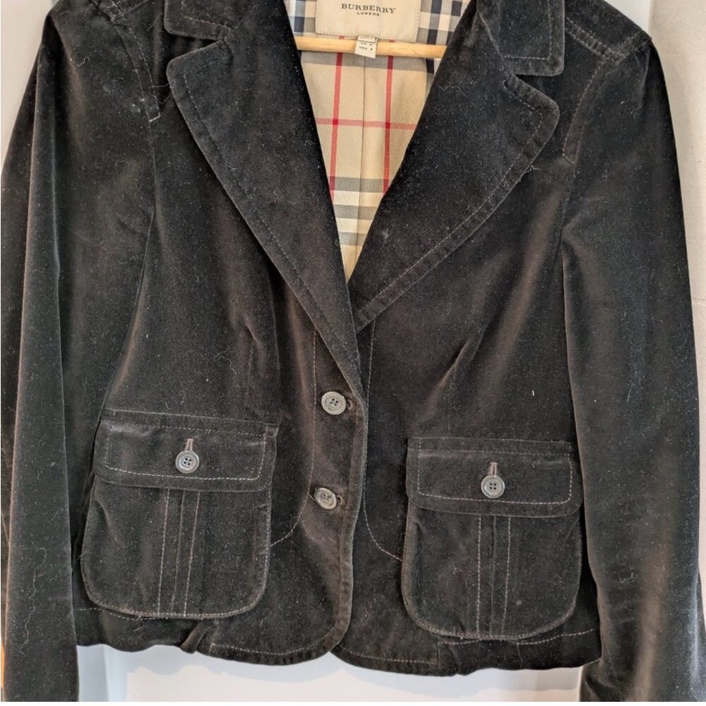 Burberry Charcoal Velvet Blazer